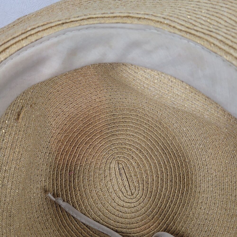 Capelli Straworld Women’s Sun Hat Floppy Metallic Tan Summer Beach Fun Travel - Picture 5 of 7